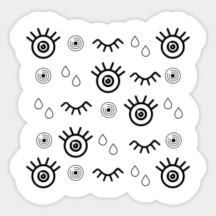 Pattern with big eyes and drops Sticker